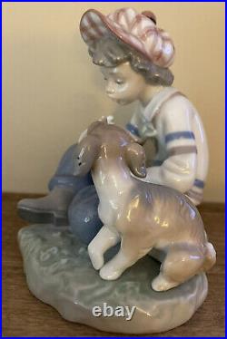 Lladro I Hope She Does 5450 Porcelain Figurine Boy Flower Dog She Loves Me Nwot