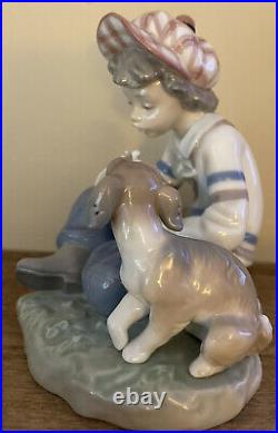 Lladro I Hope She Does 5450 Porcelain Figurine Boy Flower Dog She Loves Me Nwot