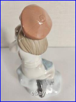 Lladro I'll Keep You Warm Girl In Hat Holding Puppy Dog #8265 Figurine No Box