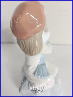 Lladro I'll Keep You Warm Girl In Hat Holding Puppy Dog #8265 Figurine No Box