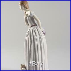 Lladro I'll Walk You to the Party Woman with Dog Figurine Lladro 01009378
