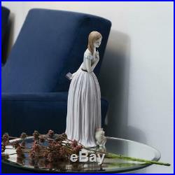 Lladro I'll Walk You to the Party Woman with Dog Figurine Lladro 01009378