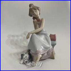 Lladro'Important Phone' Girl with Dalmatian Dog