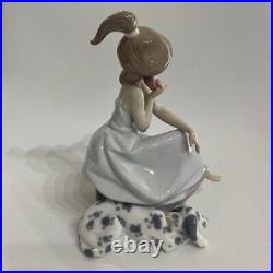 Lladro'Important Phone' Girl with Dalmatian Dog