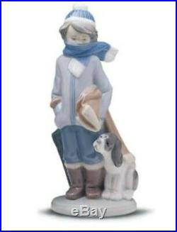 Lladro Invierno Infantil Winter Child with dog Retired 2001 #05220 NIB New Orig
