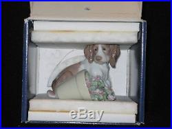 Lladro It Wasn't Me- Dog With Flowers- #7672- with Box