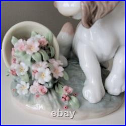 Lladro It Wasn't Me Dog with Flowers And Flowerpot Figurine 7672 Original Box EUC