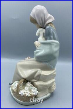 Lladro Jealousy Devotion Figurine Girl with Dog & Lamb #1278 Collectible Porcelain