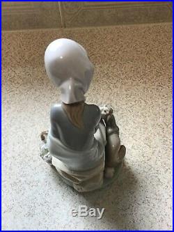 Lladro Jealousy / Devotion girl with lamb and dog Figurine Perfect