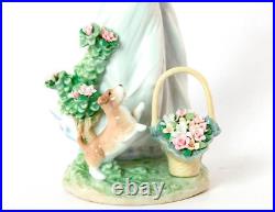 Lladro Joy In The Garden Girl With Dog & Flower Figurine 6999 Mint W Box Retired