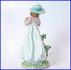 Lladro Joy In The Garden Girl With Dog & Flower Figurine 6999 Mint W Box Retired