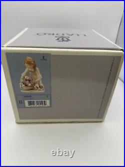 Lladro Joy in a Basket 05595 with box excellent condition girl and puppies