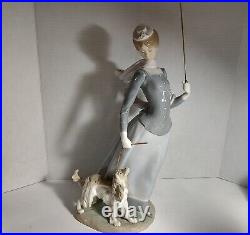 Lladro, Lady With A Dog And Scarf- Retired