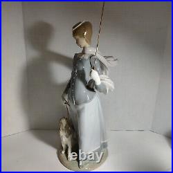 Lladro, Lady With A Dog And Scarf- Retired