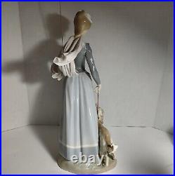 Lladro, Lady With A Dog And Scarf- Retired