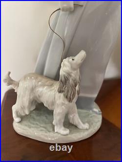 Lladro Lady With Shawl & Dog 1974 Retired 1998 H-17 #4914 Fulgencio Garcia