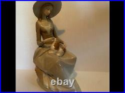 Lladro Lady with Dog on Lap 1981 Retired