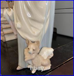 Lladro Large 14 Woman with Dog 4761 Glazed, MINT Secondary Price $380 in Box