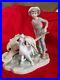 Lladro Large Hand Painted Porcelain Figurine Boy & Dog Ortalan In Trouble Spain