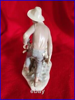 Lladro Large Hand Painted Porcelain Figurine Boy & Dog Ortalan In Trouble Spain