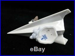 Lladro Let's Fly Away #6665 Dog on Paper Airplane Porcelain Figurine
