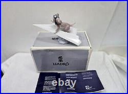 Lladro Let's Fly Away Dog on Airplane #6665 with Original Box and Papers