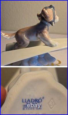 Lladro Let's Fly Away Pilot Puppy Dog on Paper Airplane w. Goggles Figure #6665