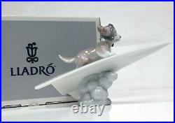 Lladro Lets Fly Away Collectible Figurine #6665 Dog Flying Paper Plane