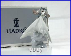Lladro Lets Fly Away Collectible Figurine #6665 Dog Flying Paper Plane