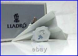 Lladro Lets Fly Away Collectible Figurine #6665 Dog Flying Paper Plane