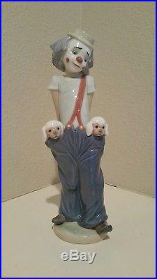 Lladro Little Pals #7600 Clown Puppy Dog Collectors Society Spain Figurine box