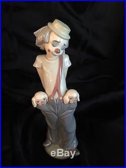 Lladro Little Pals #7600 Clown Puppy Dog Figurine
