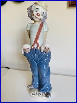 Lladro Little Pals #7600 First Issue Collectors Society ClownPuppies 1985 8.75