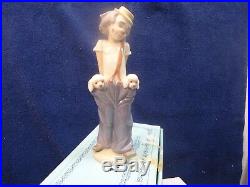 Lladro Little Pals, boy/clown w dogs in pockets #7600 Collector Soc, 9 mint
