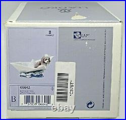 Lladro Little Stowaway Dog with Sailor Hat in Paper Boat Figurine 6642