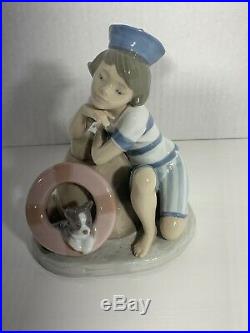 Lladro MONDAY'S CHILD #6011 Figurine, Boy With Dog Retired Mint Condition