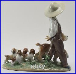 Lladro MY LITTLE EXPLORERS (Boy Walking Dogs) #6828 KB3