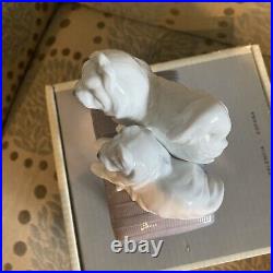 Lladro Maltese Dogs Looking Pretty #6688 Porcelain Figurine with Original Box