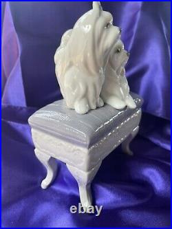 Lladro Maltese Dogs Looking Pretty #6688 Porcelain Figurine with orig. Box