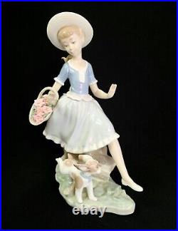 Lladro Mirth In The Country Figurine 4920 Girl With Puppy Dog 1974 No Box