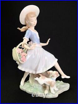 Lladro Mirth In The Country Figurine 4920 Girl With Puppy Dog 1974 No Box