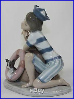 Lladro Monday's Child #6011 Figurine Boy With Dog Perfect