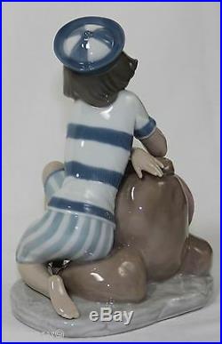 Lladro Monday's Child #6011 Figurine Boy With Dog Perfect