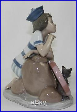 Lladro Monday's Child #6011 Figurine Boy With Dog Perfect