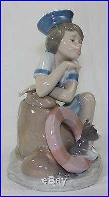 Lladro Monday's Child #6011 Figurine Boy With Dog Perfect