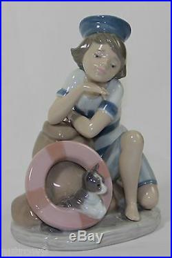 Lladro Monday's Child #6011 Figurine Boy With Dog Perfect