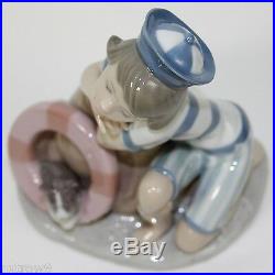 Lladro Monday's Child #6011 Figurine Boy With Dog Perfect