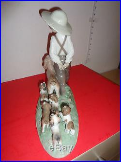 Lladro My Little Explorers Boy With Dog & Her Puppies Figurine 10 by 10 by 5