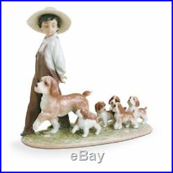 Lladro My Little Explorers Boy with Dogs Figurine 01006828