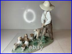 Lladro My Little Explorers Boy with Dogs Gloss Finish Figurine 6828